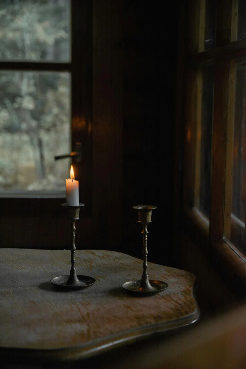 Candle flame meditation setup